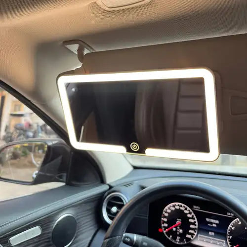 Espejo LED de Maquillaje para Carro - Recargable & de Lujo
