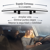 OptiMirror - Espejo retrovisor curvado amplio para coche