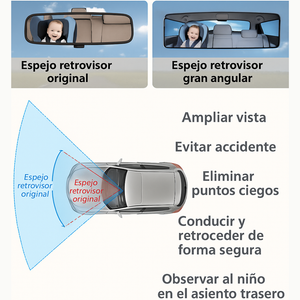 OptiMirror - Espejo retrovisor curvado amplio para coche