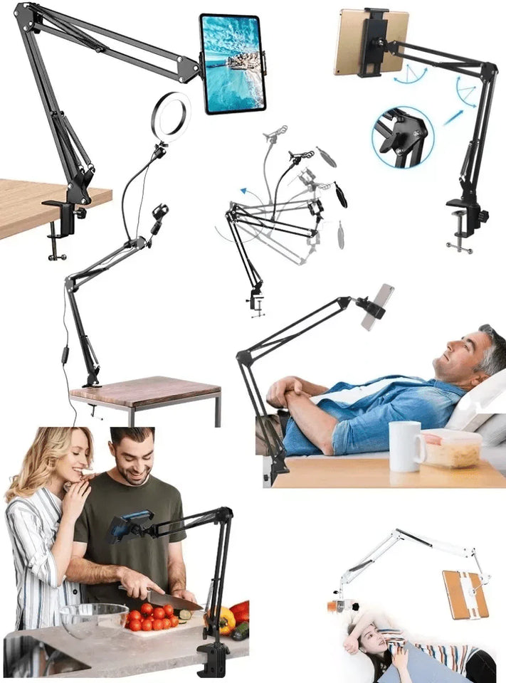 BRAZO FLEXIBLE (ALUMINIO) SOPORTE PARA CELULAR Y TABLET